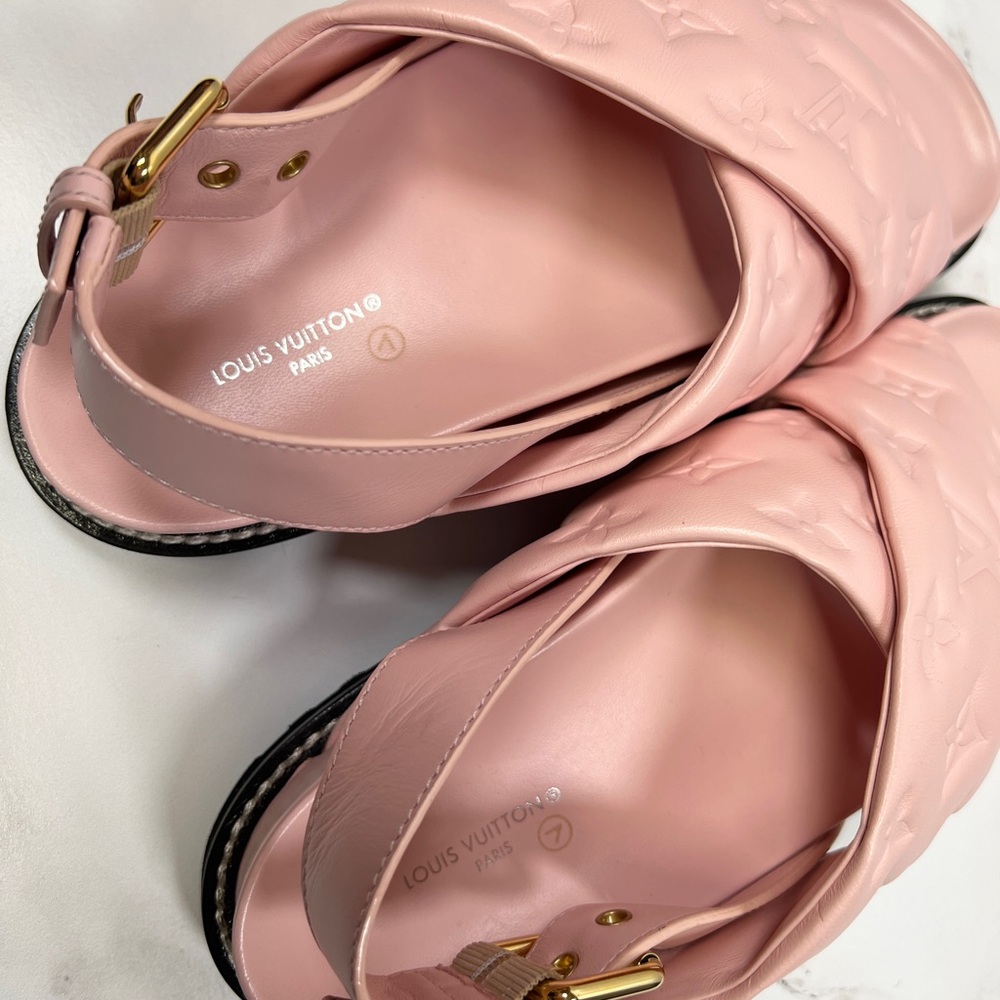LV Louis Vuitton Leather Paseo Strap Comfort Mules Mule Sandals Sandal - Picture 5 of 8